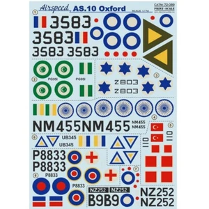 Print Scale 72-089 Decal Flugzeug 1:72 Airspeed AS.10 Oxford Waterslide Decals - Bild 1 von 24