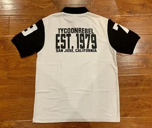Tycoonrebel San Jose California 1979 XXL weiß, schwarz Custom Slim Fit Poloshirt - Bild 1 von 12