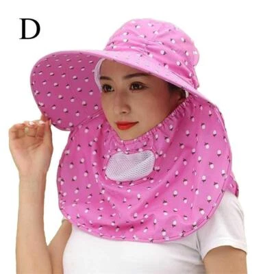 Outdoor Uv Protection Sun Hat Neck Face Flap Wide Brim Z2A3[ For Cycling - Image 1 of 4