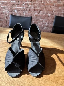 Diamant Tanzschuhe schwarz mit Glitzer, Gr. 6,5, = EU Größe 40, Absatzshöhe 8 cm - Bild 1 von 8