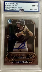 ETHAN SALAS 2023 Bowman Autographed Signed Chrome #DPP-12 Padres Rookie (PSA 9) - Picture 1 of 3