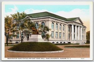 Vintage Postkarte - Washington Duke Statue & Hall - Duke University - Durham NC - Bild 1 von 2