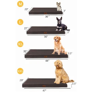 M L XL XXL Dog Bed Orthopedic Foam Pet Sofa Waterproof Pad Sleeping Cooling Mat - Picture 1 of 15