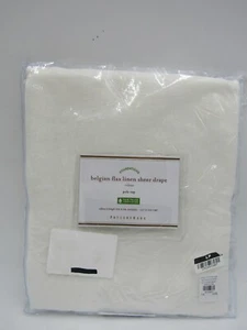 Pottery Barn Belgian Flax Linen Libeco Sheer Drape Curtain White 50 x 84" #A1206 - Picture 1 of 4