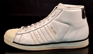adidas Men's Pro Model Trefoil White & Black Leather Shoes Size 11.5 BY4174 - Picture 1 of 10
