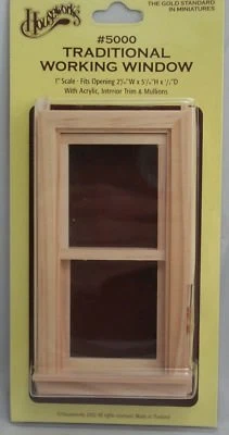 Window 2-9/15 x 5-1/16" Traditional Working 5000 dollhouse 1:12 scale wood - Image 1 of 4