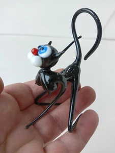 GLASS Animals.Art cat from Murano glass . Lot - 1 pc.A souvenir. Toy - Picture 1 of 13