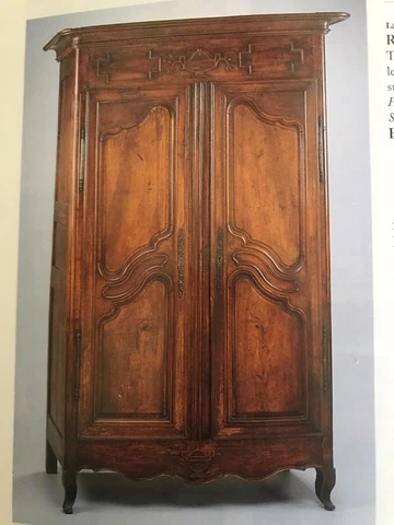 Mid-18th Century, Louis XV Antique Walnut Armoire Wardrobe Cover