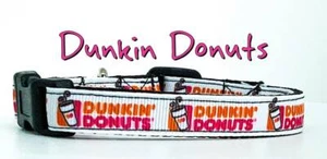 Dunkin Donuts collar de gato o perro pequeño 1/2" de ancho ajustable hecho a mano campana o correa - Imagen 1 de 12