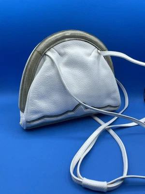 VINTAGE Genuine Lizard Skin Framed Purse Bag White Green Argentine - Image 1 of 4