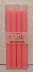 COER Classic 4 Hot Pink 10" Taper Candles Fragrance Free-Dripless-Smokeless NEW - Picture 1 of 5