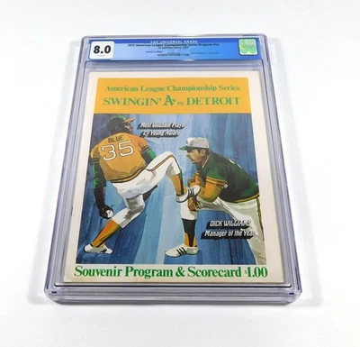 1972 Detroit Tigers at Oakland A's ALCS AL Baseball Championship Program CGC 8 - Image 1 of 2