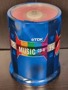 TDK Color Music CD-R 80 min 700MB Recordable Blank Discs 75 Pack CD Spindle. - Afbeelding 1 van 6
