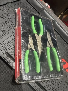 *NEW* Snap On 3-pc Talon Grip™ 35° Bent Needle Nose Green Pliers Set PL3935CFG - Picture 1 of 1