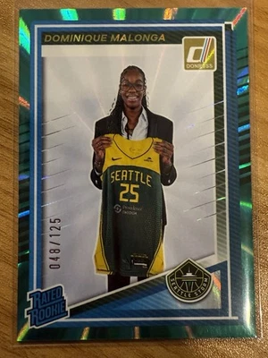 2025 Panini Donruss WNBA - Dominique Malonga Rated Rookie - Teal Laser /125 #89 - Image 1 of 3