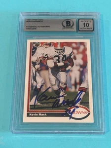Kevin Mack signierte 1991 Upper Deck Karte #225 Beckett BAS AUTO 10 - Bild 1 von 2