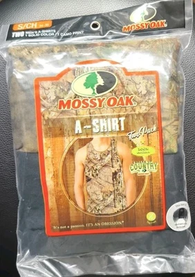 Mossy Oak ~ Мужские 2-Pack танки футболки майки хлопок черный камуфляж размер маленький - Изображение 1 из 2