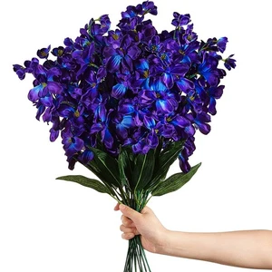 16 Pieces 27 Inches Artificial Purple Blue Orchid Faux Flowers Purple Orchids... - Bild 1 von 6