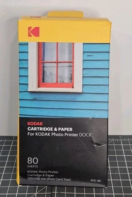 KODAK Cartridge and Photo Printer Paper PHC-80 (80 Pack) NEW sealed - Image 1 of 4