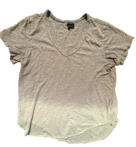 Anthropologie Izquierda del Centro Mujeres Mediano Algodón Slub Ombre Transparente EE. UU. Cuello en V - Imagen 1 de 8