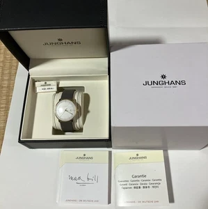 Junghans Max Bill Automatic 38mm White Dial Gray Leather Men's Watch 027/7805.00 - Picture 1 of 3