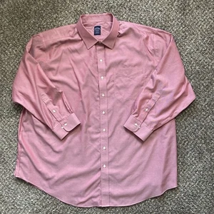 Brooks Brothers Hemd Herren 20 34/35 Rot Punkte Print Oxford Bügelfrei Knopfleiste - Bild 1 von 8