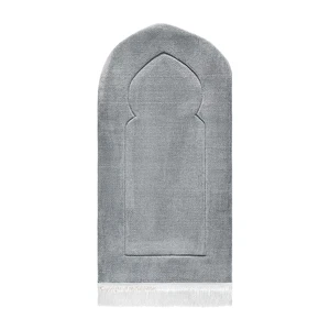 Alfombra de oración acolchada para adultos con diseño de arco de carbón de lujo de Urban Rugs UK - Imagen 1 de 12