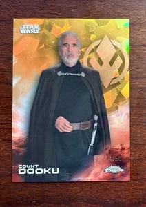 2025 Topps Chrome Sapphire Star Wars Count Dooku Gold Refractor /50 - Picture 1 of 2