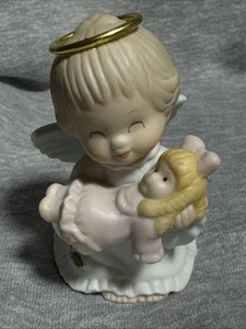 Figura muñeca bebé Enesco Ruth Morehead Holly Babes 1991 ángel sosteniendo - Imagen 1 de 7