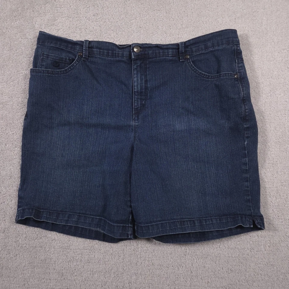 Gloria Vanderbilt Amanda Jean Shorts Womens 18W Blue Denim Plus Size Slimming - Image 1 of 4