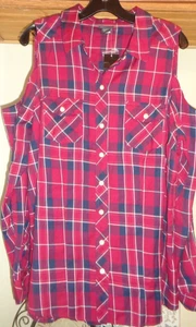 CAMICIA TORRIDO ROSSA/MULTI PLAID SPALLA FREDDA CAMP BOTTONE DAVANTI NUOVA CON ETICHETTE TG 1X - Foto 1 di 7