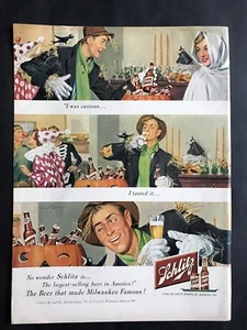 1950 Vintage Ad for Schlitz - Picture 1 of 1