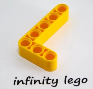 6 LEGO Technic Yellow Beam 3 x 5 Bent 90 with Holes Lift-arm (32526) - 6 Pieces - Picture 1 of 2