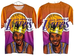 Kobe Bryant Lakers Crowned King by Art Mobb Sublimation Mens Medium T-shirt EUC - Picture 1 of 4