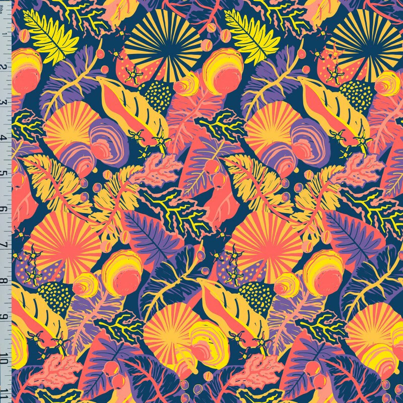 Organic Cotton Fabric Around Oz Nerida Hansen Dain Tree Outback Nautical Coastal - Image 1 of 1