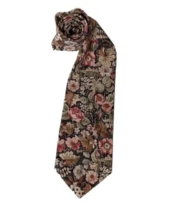 Tango by Max Raab Black Floral 100% Cotton Neck Tie 58 X 3.75 Vintage - Picture 1 of 5