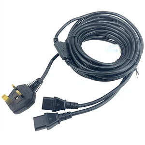 Netzstecker auf 2 x IEC Dual Wasserkocher Blei PC, Monitor, TV, Mixer Splitter Kabel - Bild 1 von 5