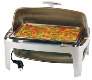 Elektrischer Rolltop-Chafing Dish GN Warmhalter Speisenwärmer 14 L Edelstahl NEU - Bild 1 von 2