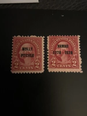 US Stamps Scott #646-647- Molly & Hawaii Over Print Issue 1928-Mint Not Hinged - Image 1 of 2