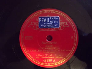 Alfred Wirth - Stammcafe / Zither Ballade ( Harry Lime Theme )   Polydor  78er - Bild 1 von 2