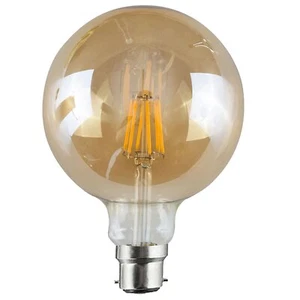G125 B22 8W Regulable Luz LED Vintage Globo Retro Industrial Ámbar Bombilla Bombilla Reino Unido - Imagen 1 de 3