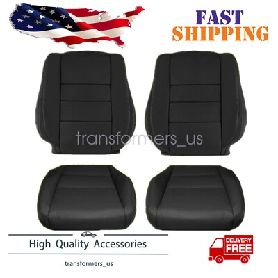 For 2008-2011 2012 Honda Accord Front Bottom & Top Leather Seat Cover Black - Image 1 of 4
