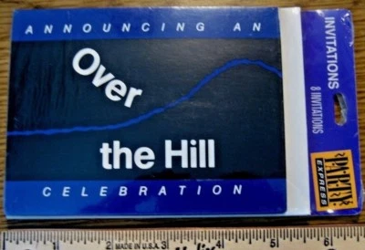 OVER THE HILL Birthday Party Invitations 16 cards vintage Hallmark Party Express - Image 1 of 4
