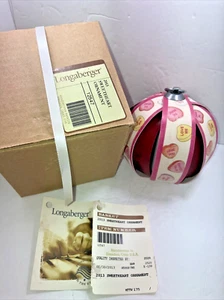 LONGABERGER 2013 SweetHeart Ornament Round Splint Weave #12547 w/Ribbon &Tag - Picture 1 of 6