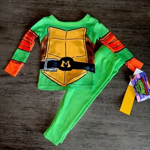 Teenage Mutant Ninja Turtles Michelangelo Toddler Boy's Costume Pajama Set New - Picture 1 of 7