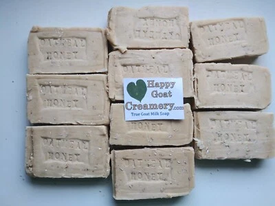 10 BARS OATMEAL & HONEY RAW GOAT MILK SOAP HAPPY GOAT CREAMERY CHEAP UNSCENTED - Image 1 of 3