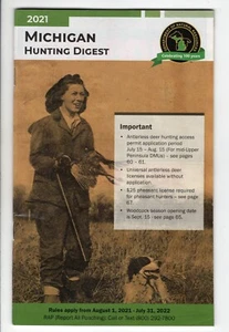 MICHIGAN DNR 2021 CAZA Y PESCA JUEGO LEYES DIGESTIÓN GUÍA - MICHIGAN-CIERVO-PARCHE - Imagen 1 de 1