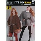 Simplicity Sewing Pattern 1226 Cape Poncho Misses Size XS-XXL