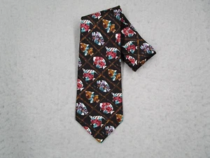 Vintage Reyn Spooner Neck Tie Men Black Hawaiian Reef Fish Miles 90s Made in USA - Picture 1 of 7