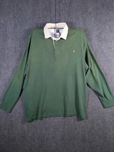 Vintage Polo Ralph Lauren Green Long Sleeve Rugby Shirt Men's 5XB NWT - Picture 1 of 7